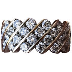 3,20 Karat TW Diamant Band Kanal Set, 14 Karat W, Ben-Dannie