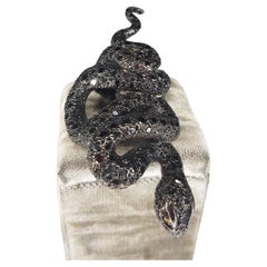 3.20 Carats Black Diamonds d'Avossa Snake Ring