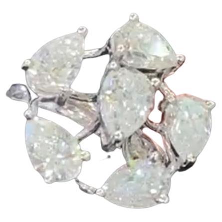 Anello in oro 14K con diamanti a forma di pera da 3,20 carati F/VS