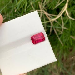 3,20 Karat Facettiert Natur Rubellit Turmalin Edelstein Smaragd Form