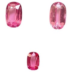 3.20 Carats hot vivid pink Burmese spinel 3 pieces cutstone natural gem spinels