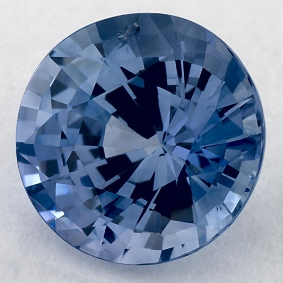 Taille ronde 3.20 Ct Blue Sapphire Round Loose Gemstone (pierre précieuse en vrac) en vente
