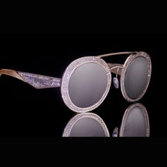 320 Diamonds (28ct) Sunglasses High-End Fashion Frames in 18kt Rose Gold
