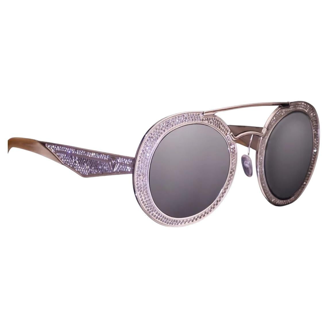 320 Diamonds (28ct) Sunglasses High-End Fashion Frames in 18kt Rose Gold For Sale