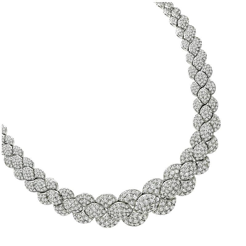 Round Cut 32.00ct Diamond Platinum Necklace