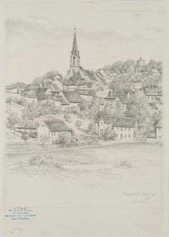 View of Osterfeld with the Luther Church (Burgenlandkreis in Saxony-Anhalt)