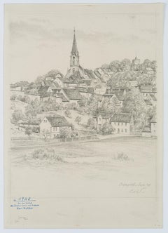 View of Osterfeld with the Luther Church (Burgenlandkreis in Saxony-Anhalt)