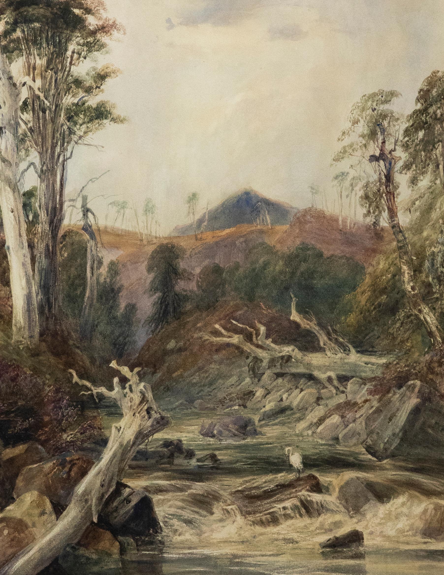 Samuel Austin (1796-1834) - 1831 Watercolour, Heron on the Rocks For Sale 1