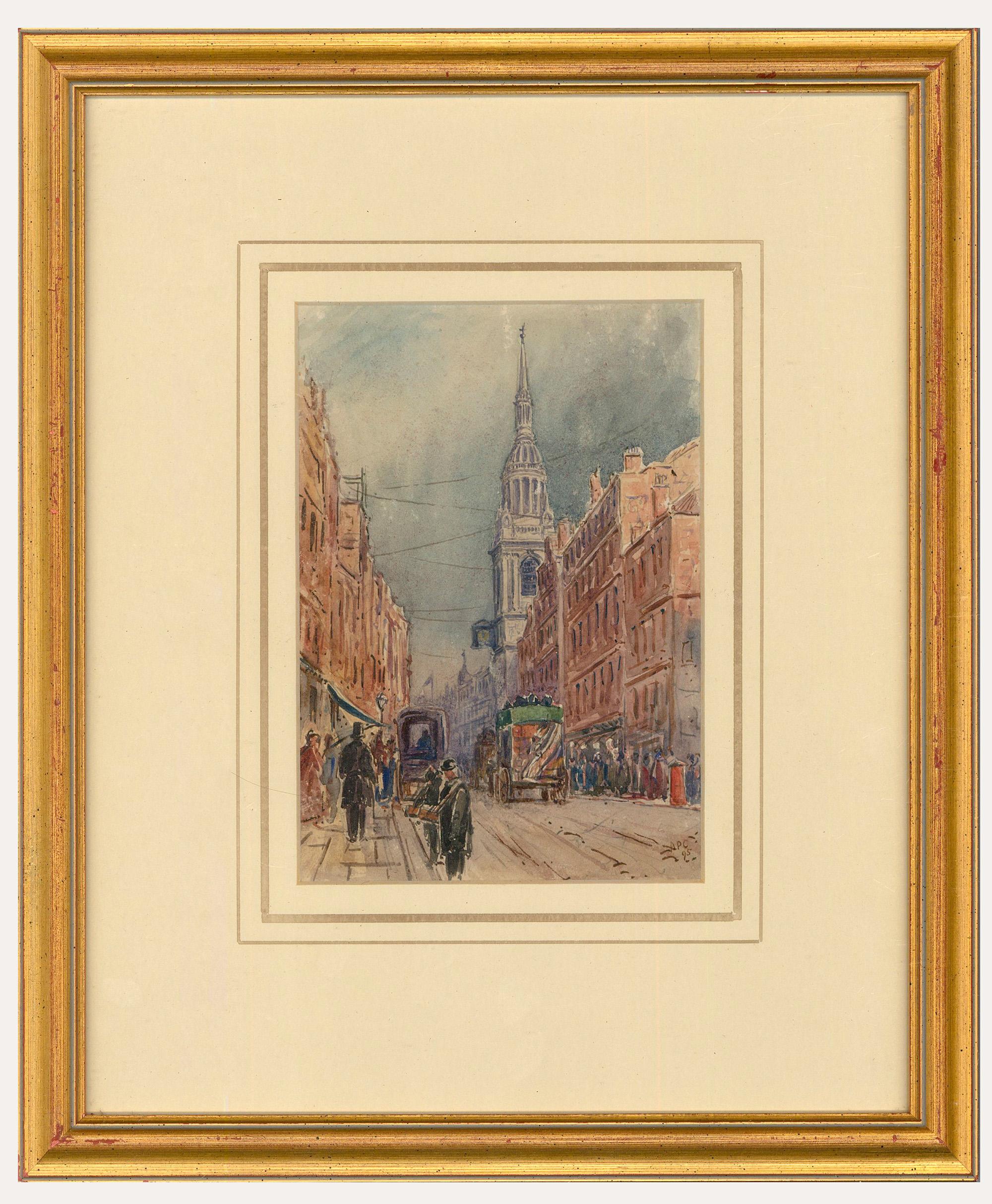 Unknown Landscape Art - A.R. Collis - Framed Late 19th Century Watercolour, St Mary-le-Bow, Cheapside