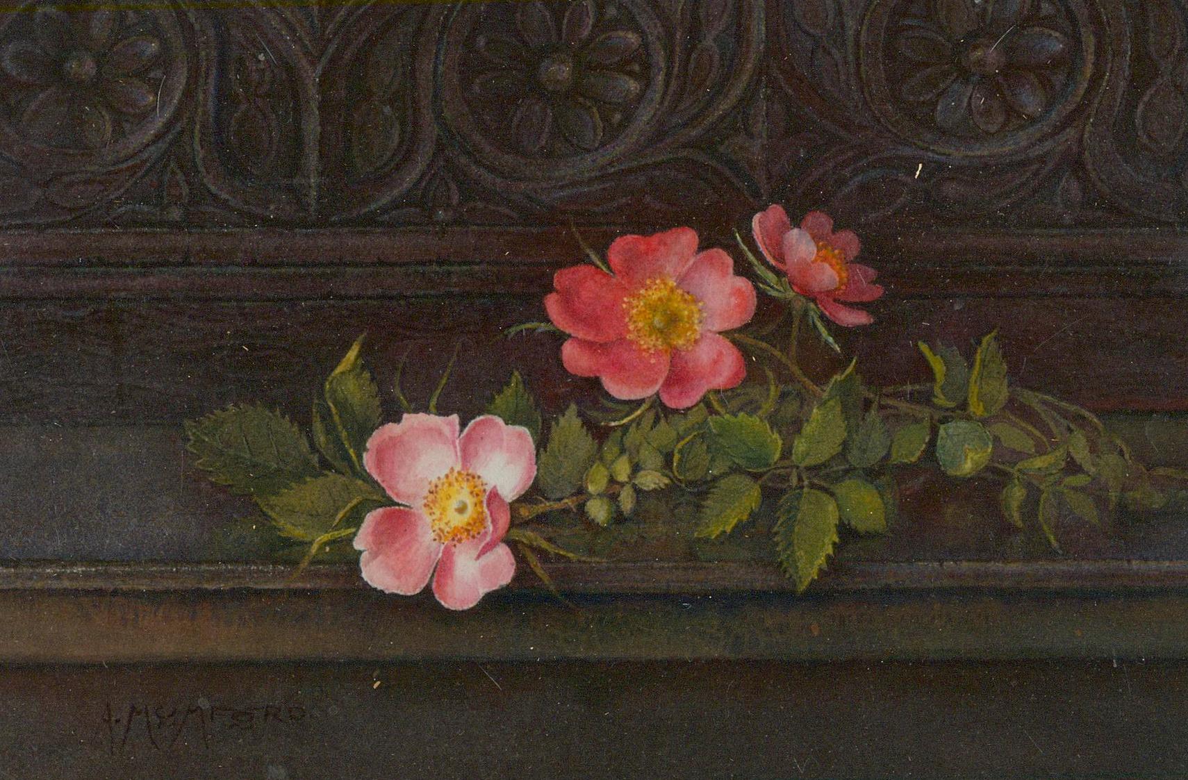 Ann Mumford - Framed Contemporary Watercolour, Eglantine Roses - Art by Unknown