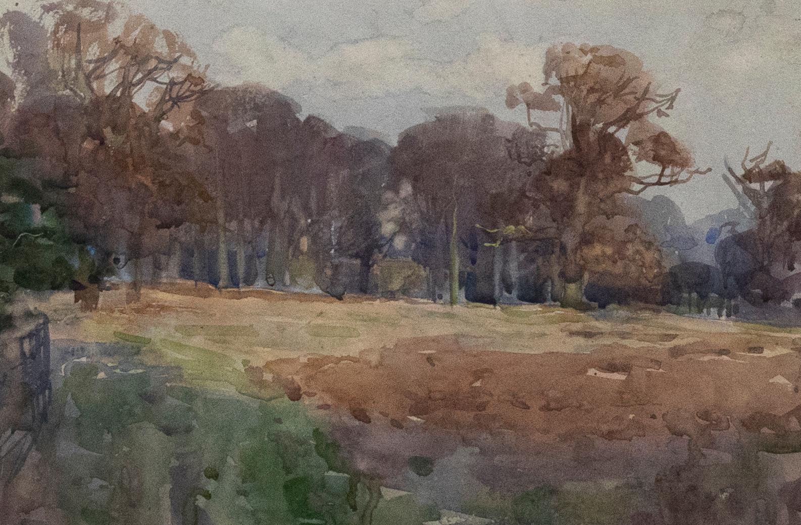 Attrib. Henry Charles Brewer RI (1866-1950) - Watercolour, Beech Wood View For Sale 1