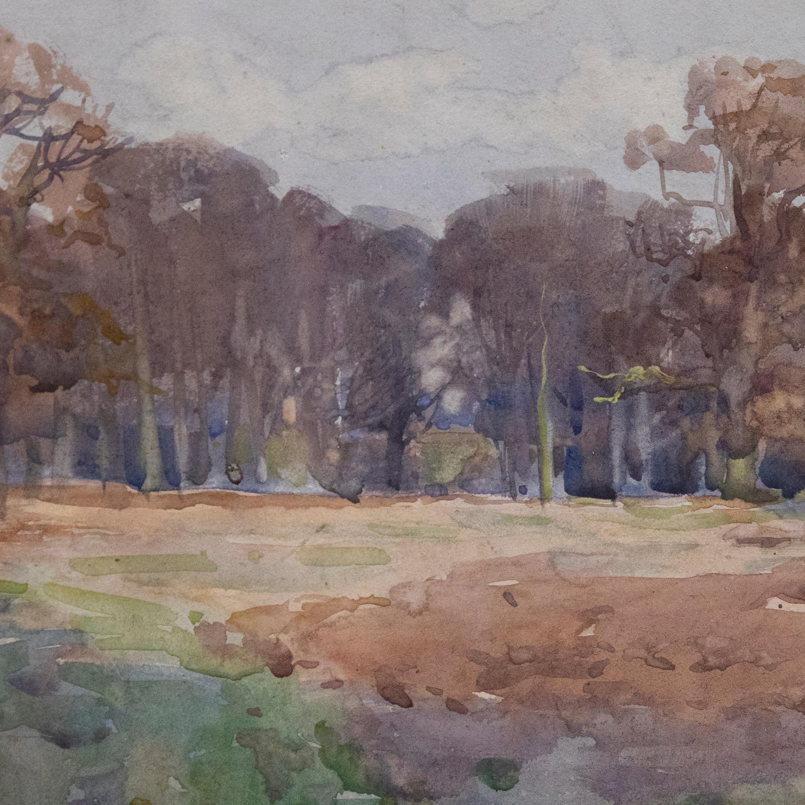 Attrib. Henry Charles Brewer RI (1866-1950) - Watercolour, Beech Wood View For Sale 3