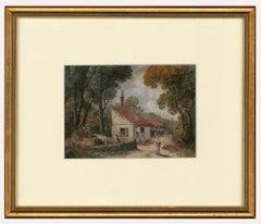 Attribué. William Inness (1763-1854) - Aquarelle, Chalet dans les bois