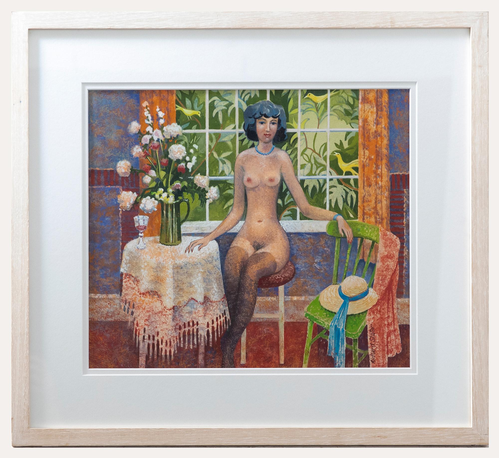 Unknown Nude - Richard Slater RI  (1927-2023) - Contemporary Watercolour, Contemplation