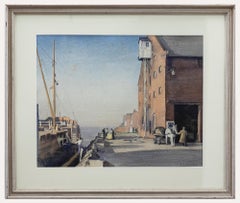 Roland H. Rushton (1907-1997) - Aquarelle encadrée The Quay, King's Lynn