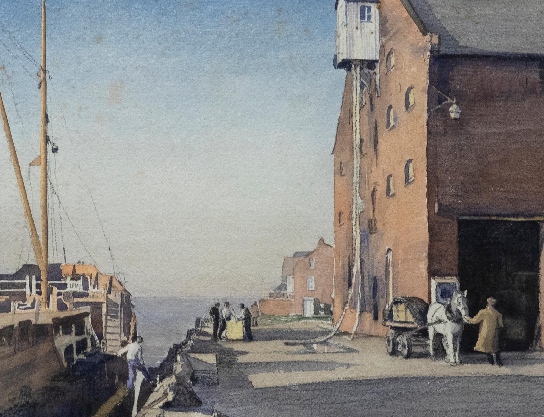 Roland H. Rushton (1907-1997) - Framed Watercolour, The Quay, King's Lynn - Art by Unknown