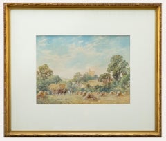 S. McKinley (geb. 1920) - Aquarell aus der Mitte des 20. Jahrhunderts, Erntezeit