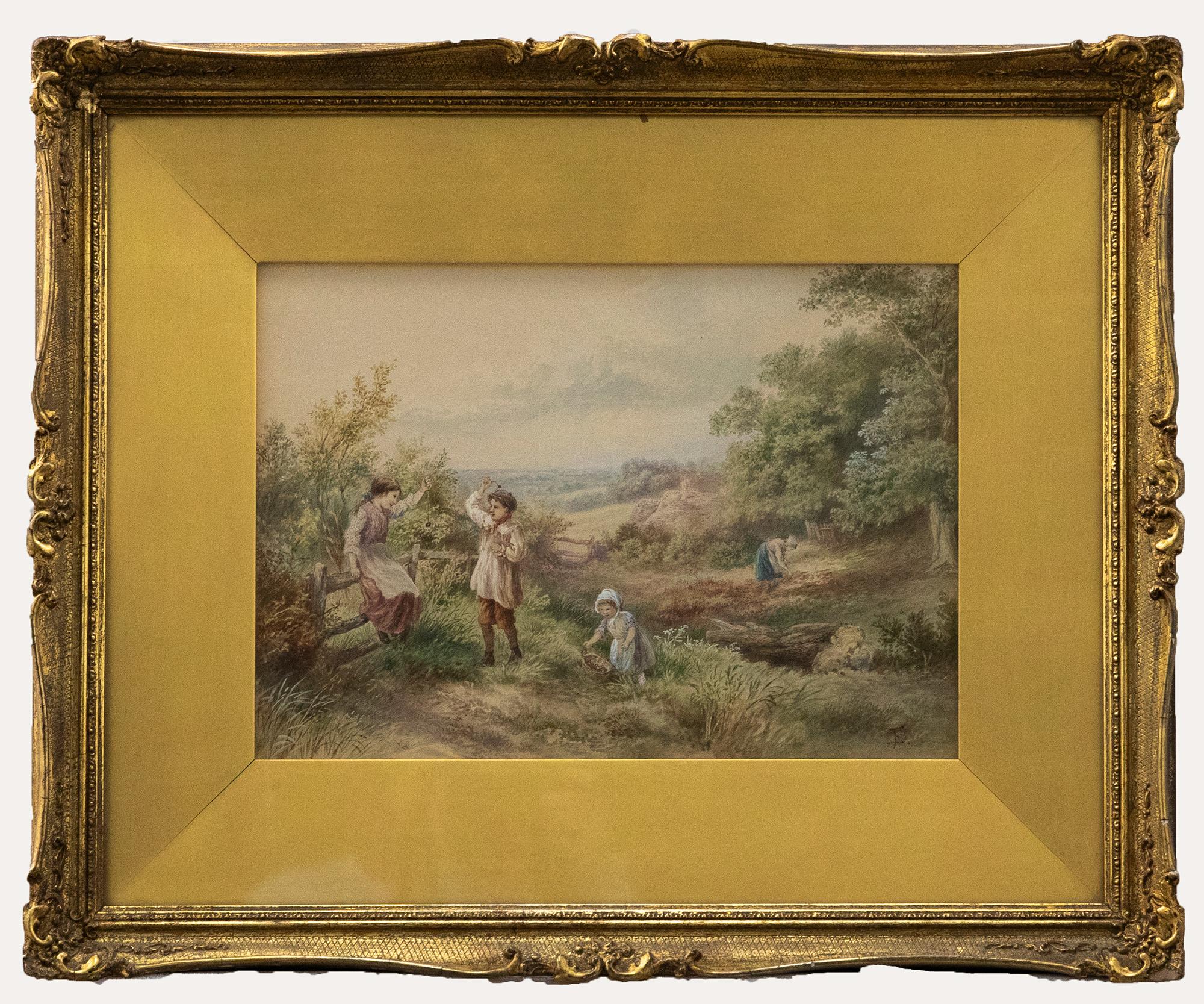 Style de Myles Birket Foster - Aquarelle, The Conkers Match