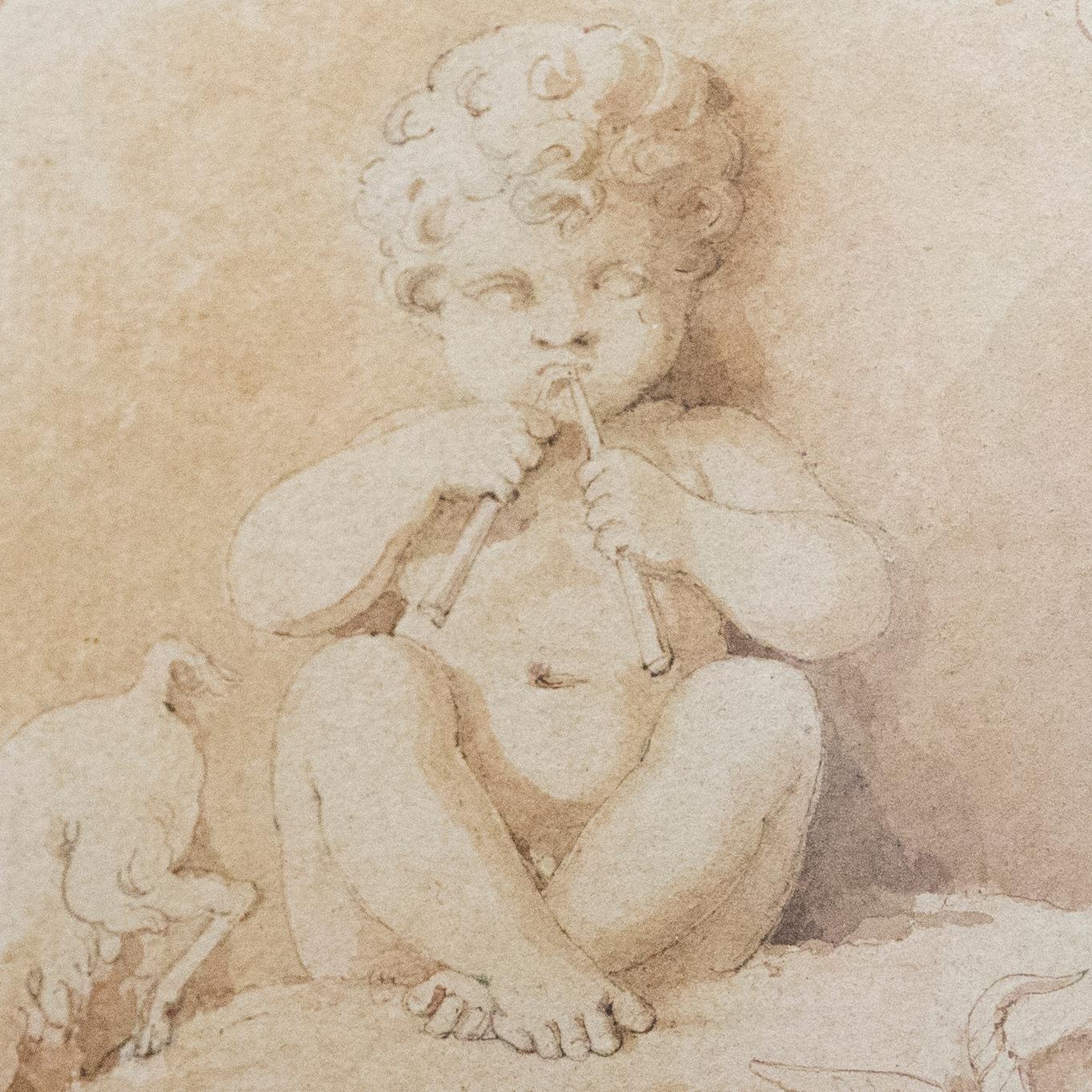 Attribut. Thomas Stothard (1755-1834) - Aquarell, Der Säugling Bacchus mit Ziegen im Angebot 3