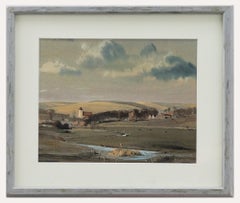Attribué. Rowland Hilder (1905-1993) - Aquarelle encadrée, une ferme du Kent