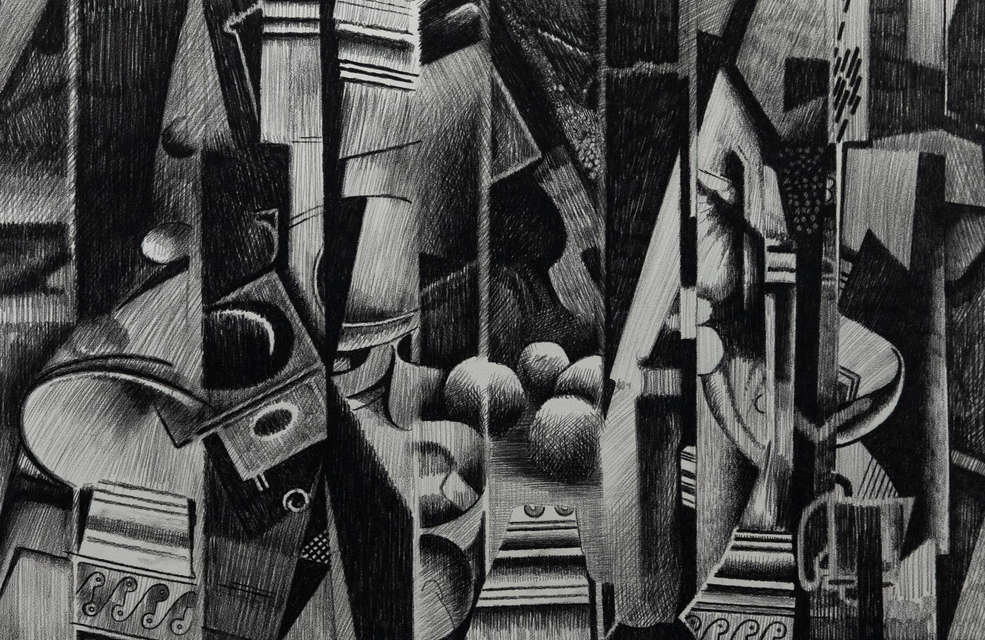 Unknown Still-Life - Trevor Frankland (1931-2011) - 20th Century Graphite Drawing, Cubist Still Life