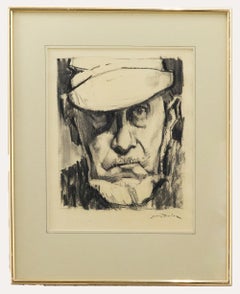 Jean Dulac (1902-1968) - 1965 Charcoal Drawing, Autoportrait