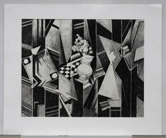 Trevor Frankland (1931-2011) - Graphitzeichnung des 20. Jahrhunderts, Vase mit Blumen