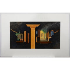Trevor Frankland (1931-2011) - Gouache du 20e siècle, Intérieur de temple