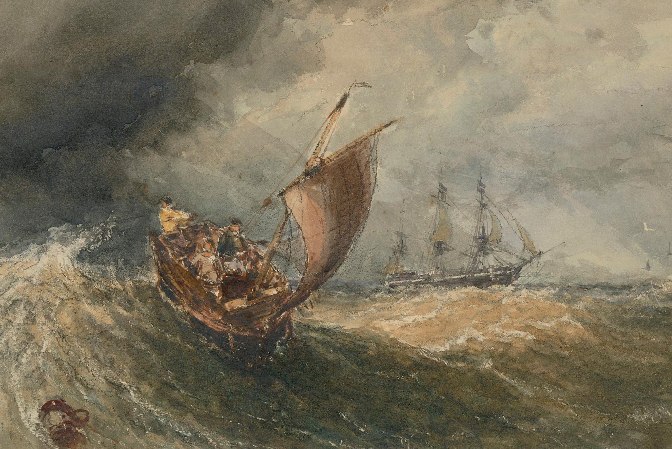 Attrib. William Roxby Beverley (1811-1889) - Watercolour, Stormy Seas - Art by Unknown