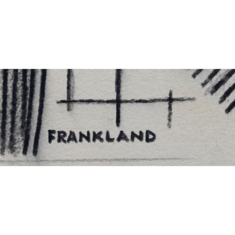 Trevor Frankland (1931-2011) – Kreide des 20. Jahrhunderts, Stillleben mit Obstschale im Angebot 1