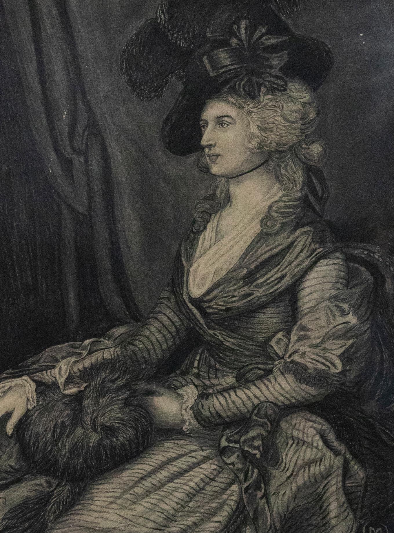 After Thomas Gainsborough - 1900 Charcoal Drawing, Mrs Siddons - Art by Unknown