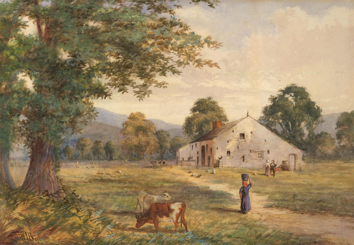 William Joseph Boyes (1847-1935) - 19th Century Watercolour, Morning at the Farm - Art by Unknown