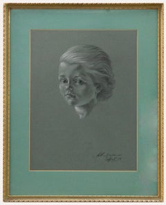 Anthony Brandt (1925-2009)- Framed Chalk & Charcoal Drawing, Portrait of a Girl