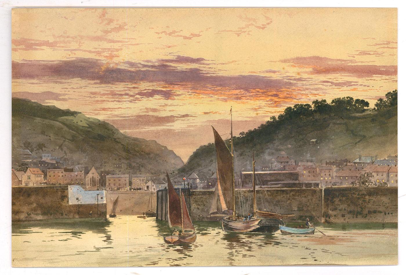 Attrib. Richard Henry Fuller (1822-1871) - 19th Century Watercolour, St Aubin For Sale 1