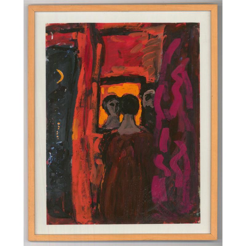 Unknown Portrait – Evelyn M. Ballantine (geb. 1931) - Amerikanische Schule 2003 Gouache, New Moon In Summer