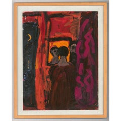 Evelyn M. Ballantine (née en 1931 à l'école américaine), Gouache, New Moon In Summer 2003