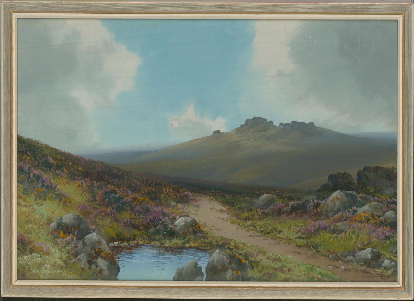 Unknown Landscape Art - Reginald Daniel Sherrin (1891-1971) - Mid 20th Century Gouache, View in Dartmoor
