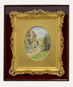 Antique Late 19th Century Ornate Gilt Picture Frame in a Mahogany Box