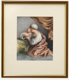 Richard Westall (1765-1836) RA, aquarelle du début du 19e siècle, Mère et enfant