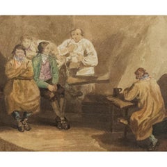 Attrib. James Ward R.A. (1769-1859) - Watercolour, Evening at the Inn