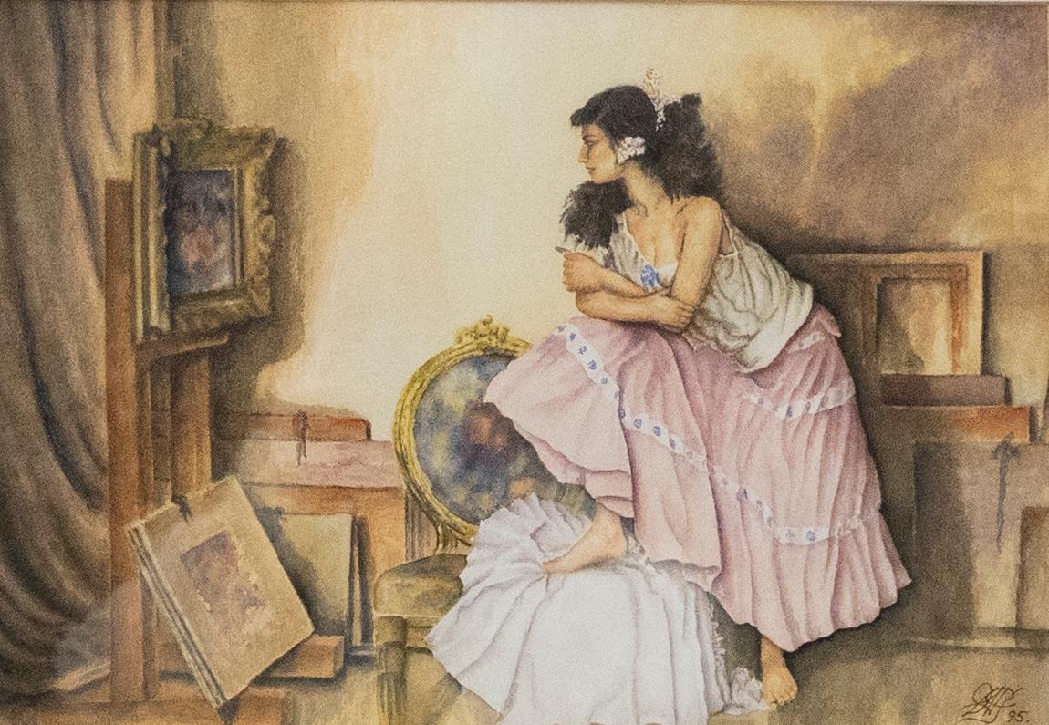 After Sir William Russell Flint (1880-1969) - 1995 Watercolour Model and Critic - Art by Unknown