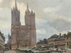 John Newberry (b.1934) - Framed 20th Century Watercolour, Coutances Cathedral
