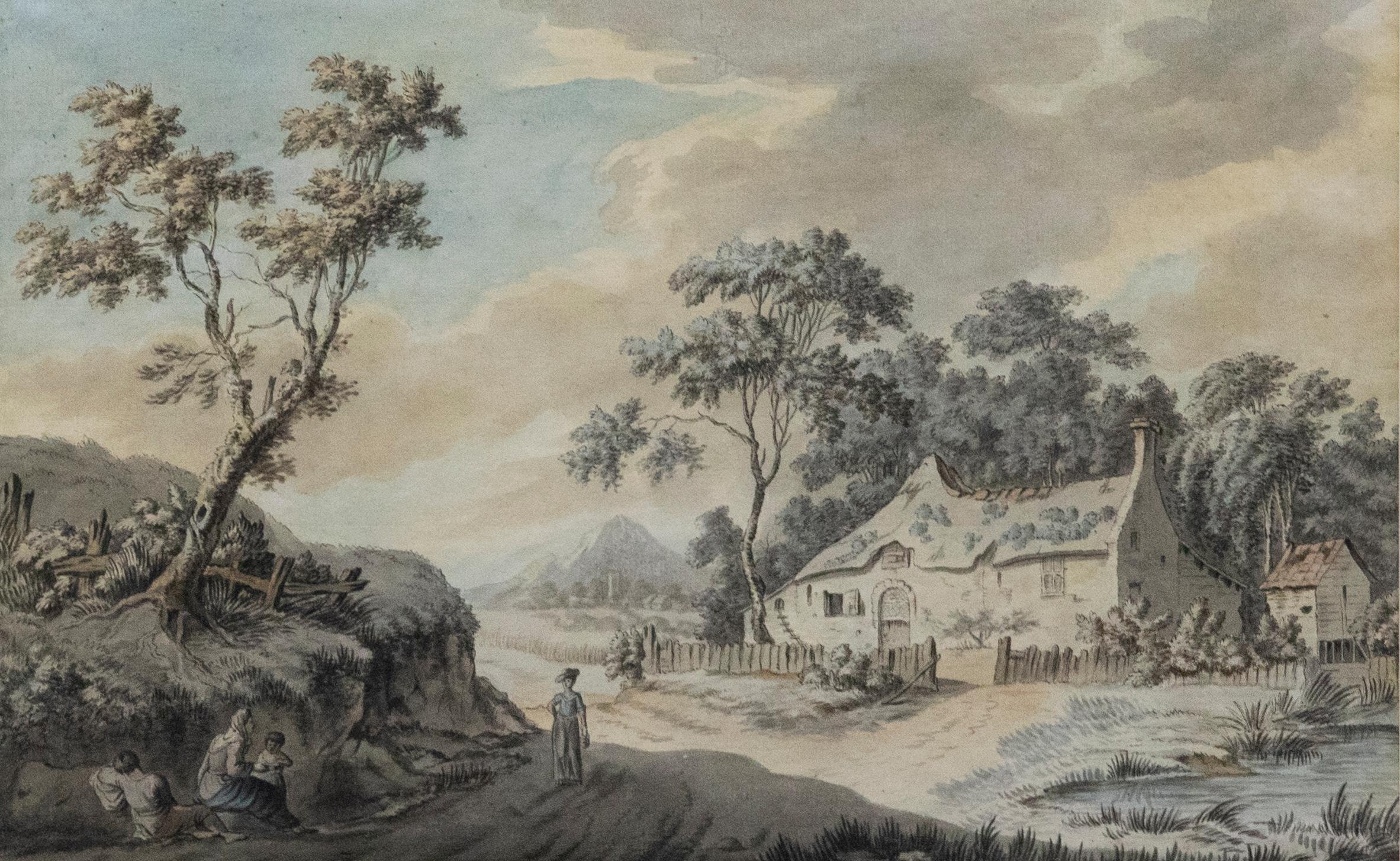 Joshua Gosselin (1739-1813) - 1772 Watercolour, The Wayside Cottage - Art by Unknown