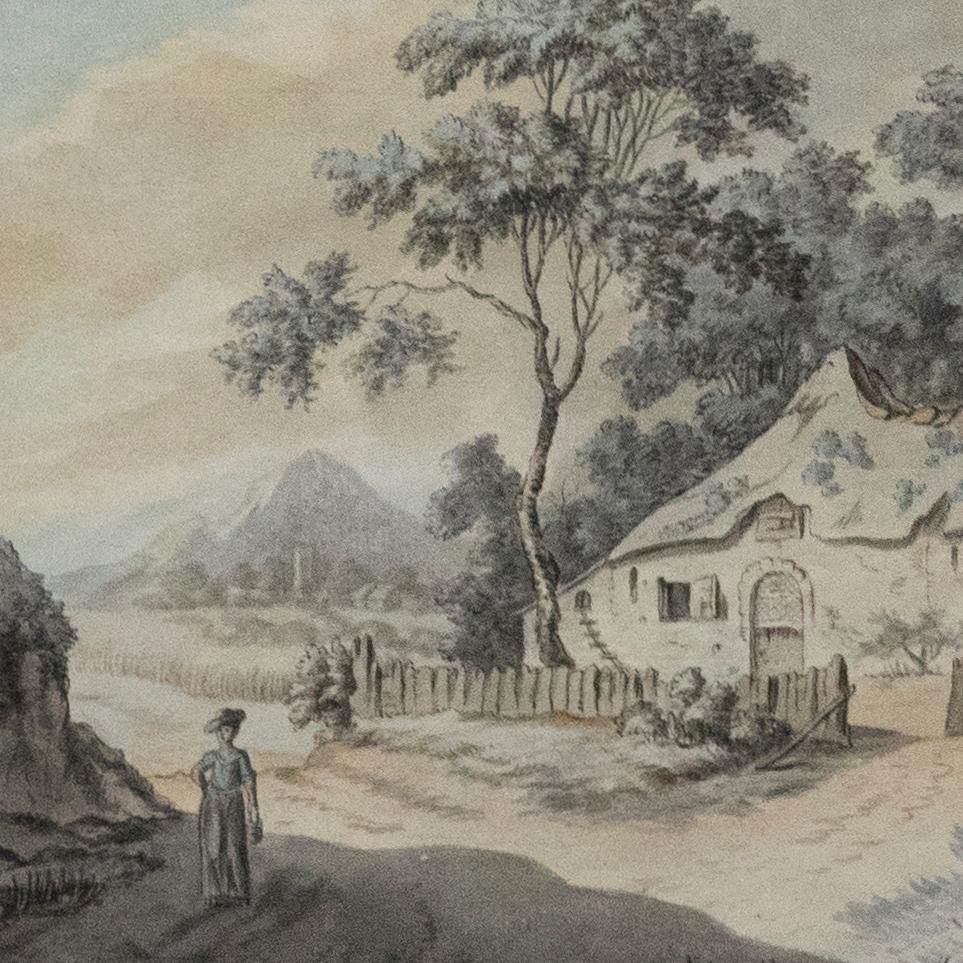 Joshua Gosselin (1739-1813) - 1772 Watercolour, The Wayside Cottage For Sale 1
