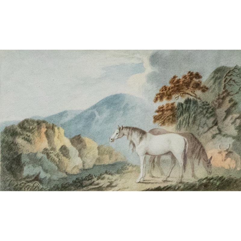 George Ely  - Frühes Aquarell aus dem 19. Jahrhundert, Grau in den Bergen – Art von Unknown