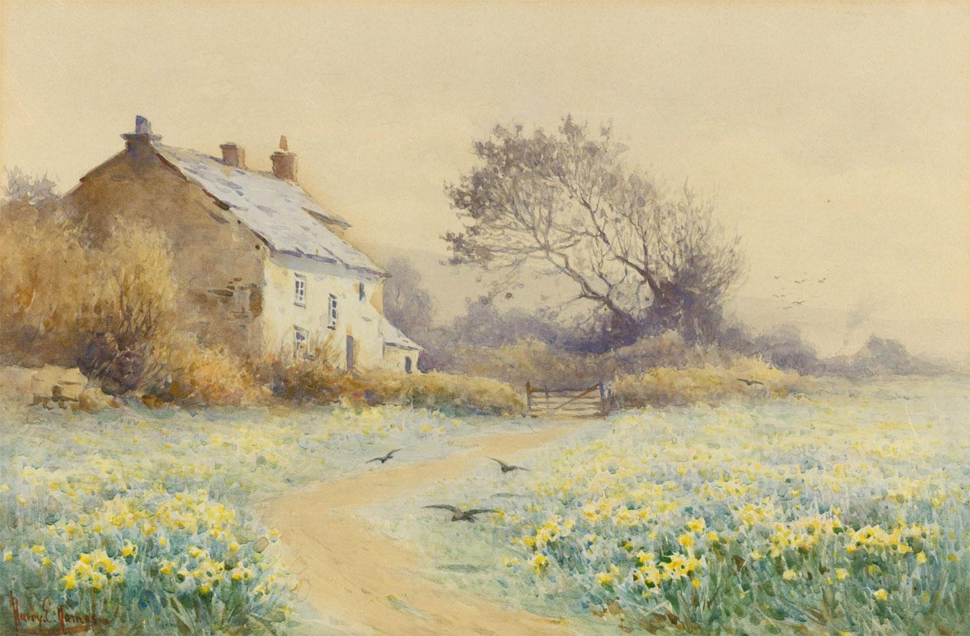 Harry E. James (c.1870-1920) - Framed Early 20th Century Watercolour, Spring For Sale 1