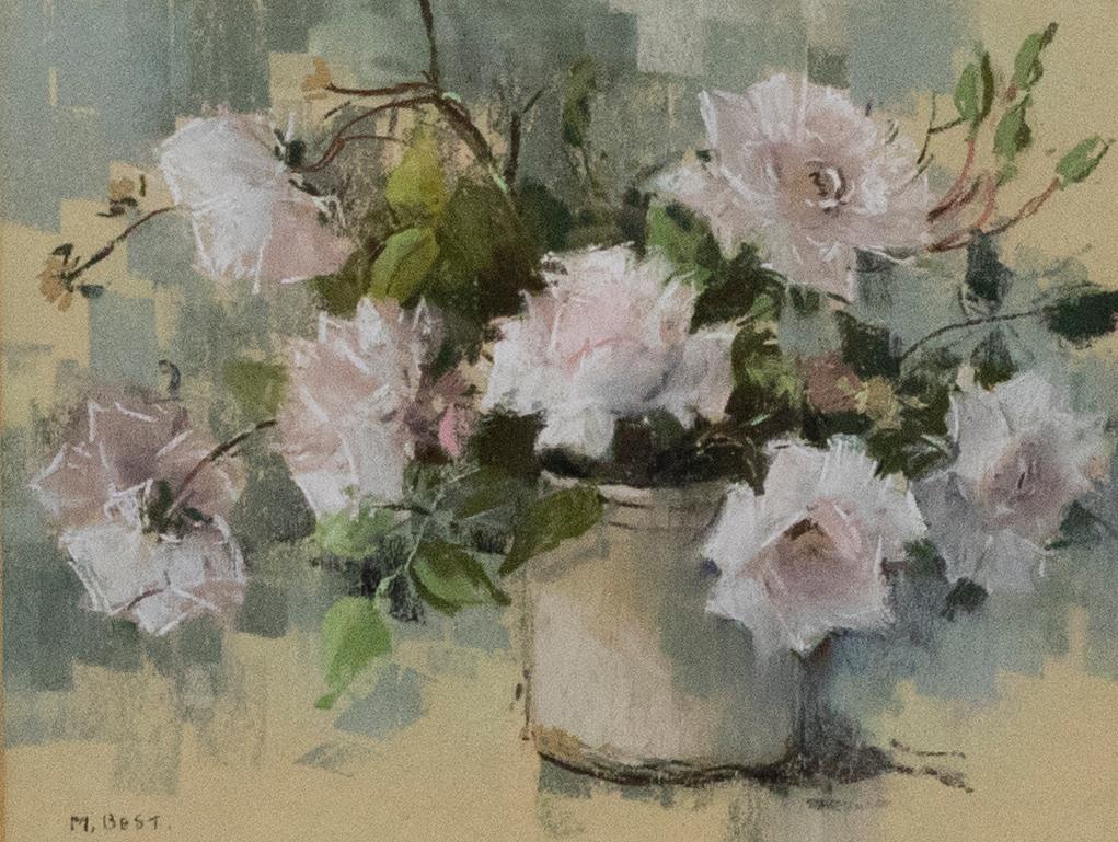 Marjorie Best (1903-1997) - 20th Century Pastel, A Pot of Roses - Art by Unknown