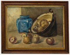 Antique Framed Late 19th Century Watercolour - Still life with Chinese Jar
