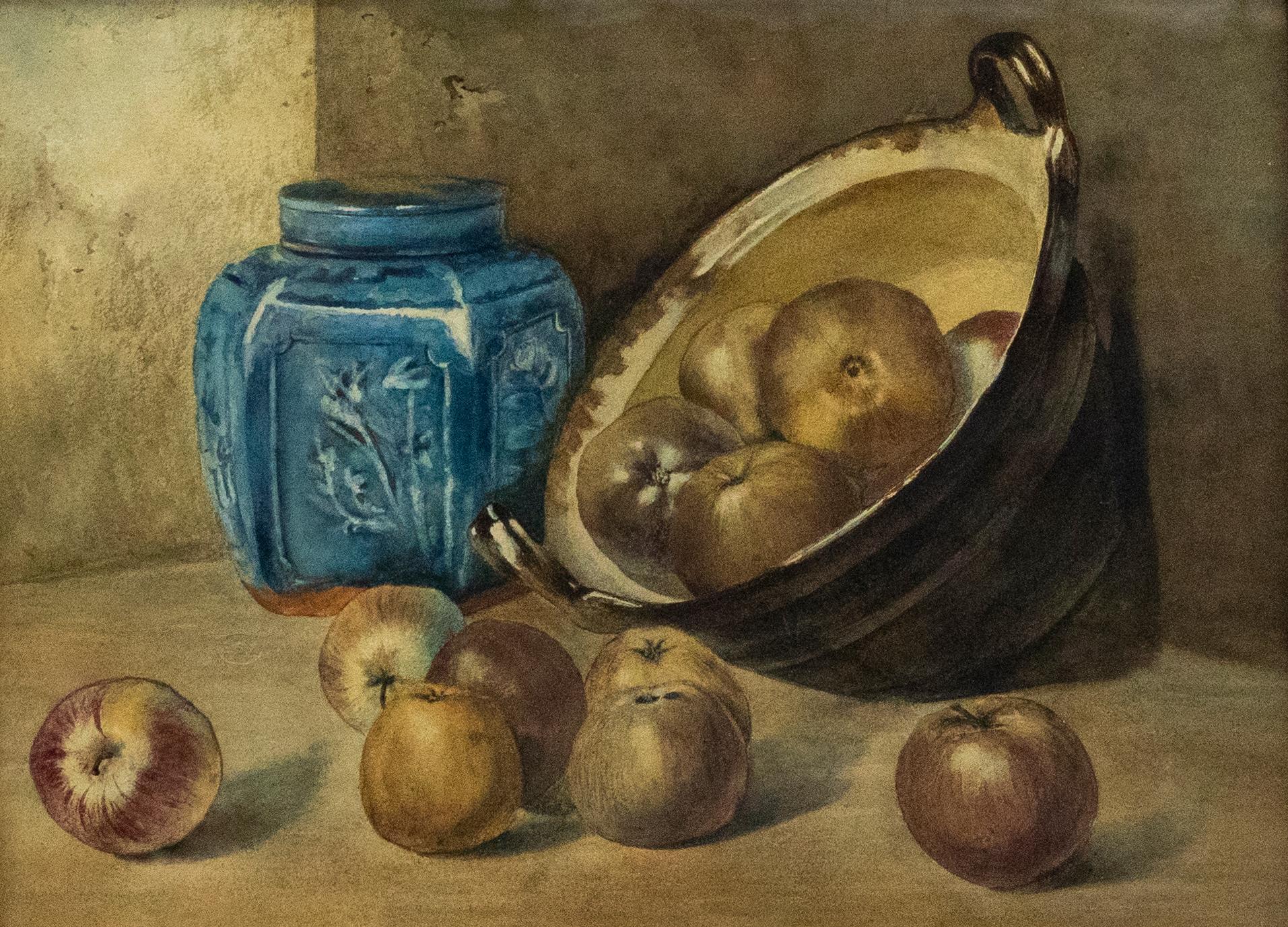 Framed Late 19th Century Watercolour - Still life with Chinese Jar - Art by Unknown
