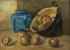 Framed Late 19th Century Watercolour - Still life with Chinese Jar